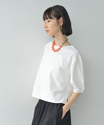 ハーフスリーブフォルムカットソー【再入荷/マシンウォッシュ/接触冷感】