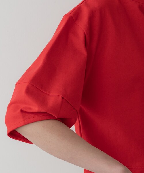 GALLEST（ギャレスト）の「【追加予約】ハーフスリーブフォルムカットソー【マシンウォッシュ／接触冷感】（Tシャツ/カットソー・レディース・オリーブ/レッド系1/ブラック/ホワイト・38）」の18枚目の写真