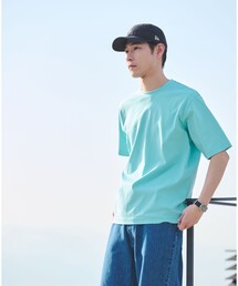 green label relaxing | オーガニックコットン ポンチ クルーネック Tシャツ -接触冷感-(Tシャツ/カットソー)