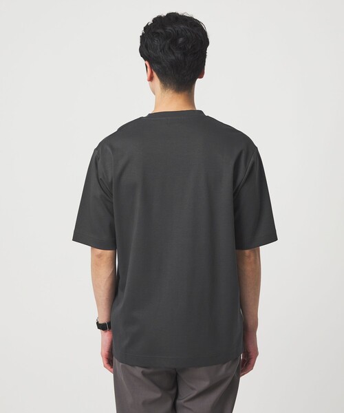 green label relaxing(グリーンレーベルリラクシング)の「オーガニックコットン ポンチ クルーネック Tシャツ -接触冷感-(Tシャツ/カットソー・メンズ・ダークグレー/ホワイト/ライトグレー/ライトブルー・XXL/L/S/M/XL)」の14枚目の写真