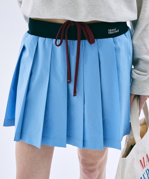 COTTON PLEATED MINI SKIRT / コットン プリーツ ミニ スカート