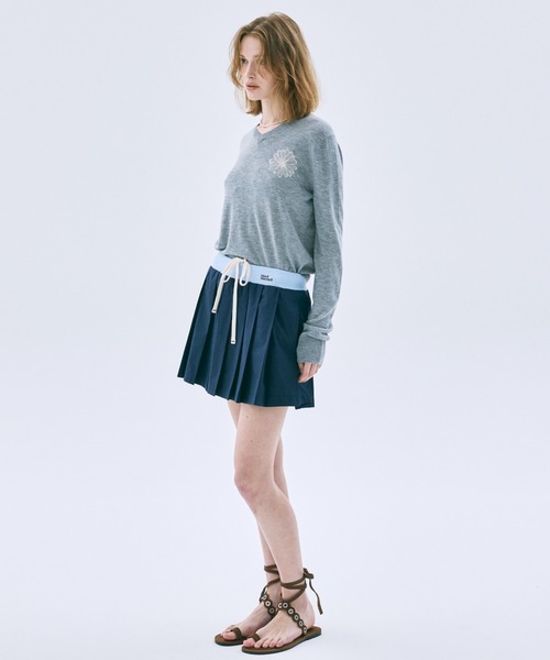 Mardi Mercredi（マルディメクルディ）の「COTTON PLEATED MINI SKIRT / コットン プリーツ ミニ スカート（スカート・レディース・ブルー/ネイビー・FREE）」の5枚目の写真