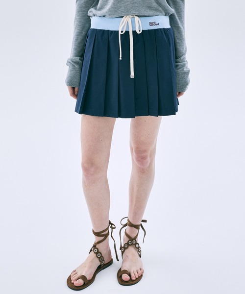 Mardi Mercredi（マルディメクルディ）の「COTTON PLEATED MINI SKIRT / コットン プリーツ ミニ スカート（スカート・レディース・ブルー/ネイビー・FREE）」の10枚目の写真