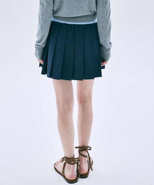 Mardi Mercredi（マルディメクルディ）の「COTTON PLEATED MINI SKIRT / コットン プリーツ ミニ スカート（スカート・レディース・ブルー/ネイビー・FREE）」の11枚目の写真