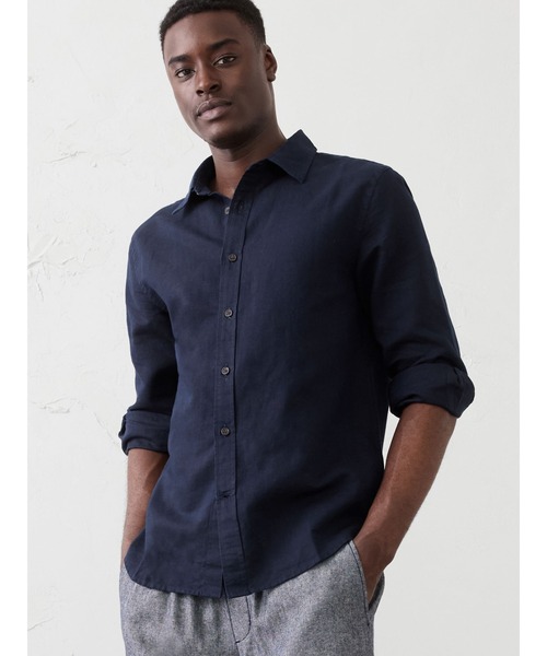 BANANA REPUBLIC FACTORY STORE — Slim fit lined blend футболка