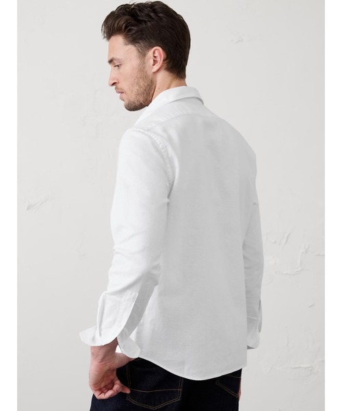 BANANA REPUBLIC FACTORY STORE(バナナリパブリック ファクトリーストア)の「BANANA REPUBLIC FACTORY STORE スリムフィット リネンブレンド シャツ(シャツ/ブラウス・メンズ・ネイビー/ブルー系その他/グリーン系その他/オレンジ/ブルー/ホワイト/マルチ/グレー/ブルー系その他2/グリーン/イエロー/ワインレッド/ベージュ・XL/L/M/S)」の19枚目の写真
