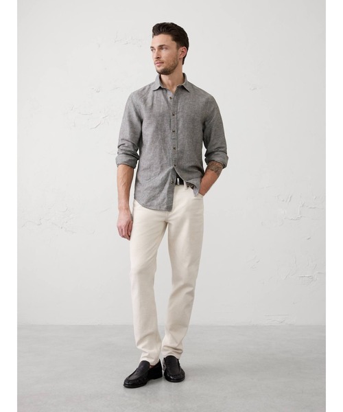 BANANA REPUBLIC FACTORY STORE(バナナリパブリック ファクトリーストア)の「BANANA REPUBLIC FACTORY STORE スリムフィット リネンブレンド シャツ(シャツ/ブラウス・メンズ・ネイビー/ブルー系その他/グリーン系その他/オレンジ/ブルー/ホワイト/マルチ/グレー/ブルー系その他2/グリーン/イエロー/ワインレッド/ベージュ・XL/L/M/S)」の21枚目の写真