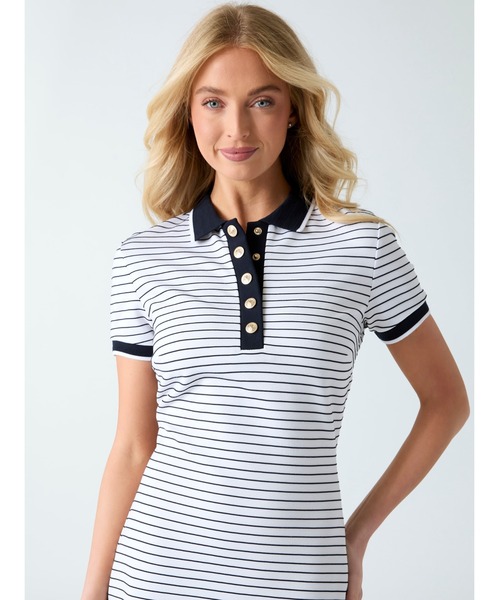 Guess（ゲス）の「ALPHONSINE Striped Dress ワンピース ドレス（ワンピース・レディース・ホワイト×ネイビー/ネイビー・SMALL/X-SMALL/MEDIUM/LARGE）」の9枚目の写真