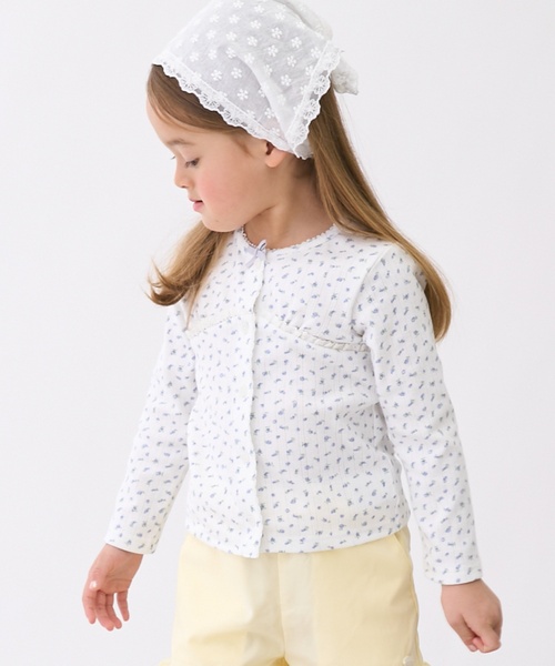 petit main（プティマイン）の「【リンク】UV針ぬきカットカーディガン（カーディガン/ボレロ・キッズ・カラフル/トップグレー/オフホワイト/レッド・110cm/100cm/130cm/120cm/80ｃｍ/90cm）」の4枚目の写真