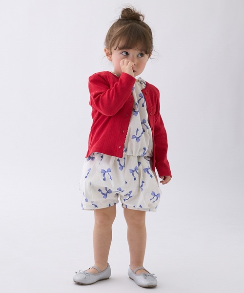 petit main（プティマイン）の「【リンク】UV針ぬきカットカーディガン（カーディガン/ボレロ・キッズ・カラフル/トップグレー/オフホワイト/レッド・110cm/100cm/130cm/120cm/80ｃｍ/90cm）」の8枚目の写真