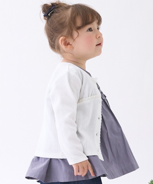 petit main（プティマイン）の「【リンク】UV針ぬきカットカーディガン（カーディガン/ボレロ・キッズ・カラフル/トップグレー/オフホワイト/レッド・110cm/100cm/130cm/120cm/80ｃｍ/90cm）」の9枚目の写真