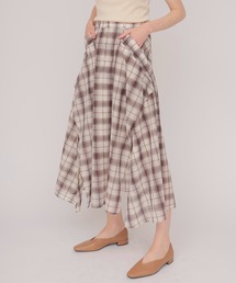 DRESSLAVE | sheer check irregular hem skirt(シアーチェックイレギュラーヘムスカート)(スカート)