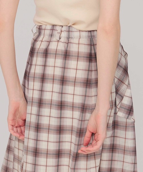DRESSLAVE（ドレスレイブ）の「sheer check irregular hem skirt(シアーチェックイレギュラーヘムスカート)（スカート・レディース・キャメル/ブラウン・38）」の7枚目の写真