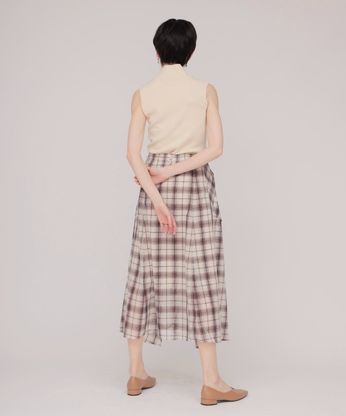 DRESSLAVE（ドレスレイブ）の「sheer check irregular hem skirt(シアーチェックイレギュラーヘムスカート)（スカート・レディース・キャメル/ブラウン・38）」の11枚目の写真