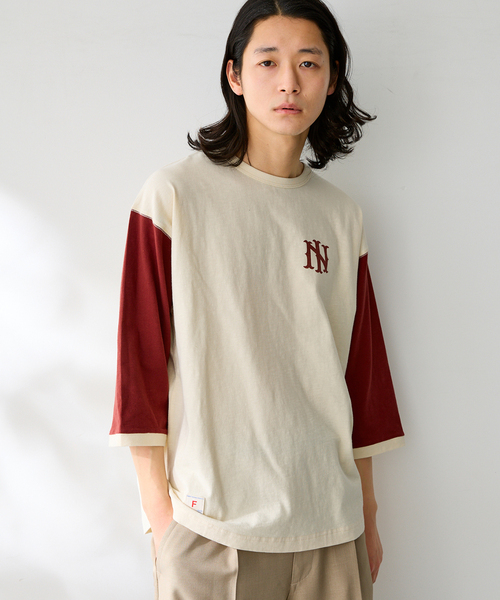 B.C STOCK(ベーセーストック)の「BASEBALL ロングスリーブTシャツ(Tシャツ/カットソー・メンズ・レッド/ネイビー/ブルー系その他/チャコールグレー・FREE)」の4枚目の写真