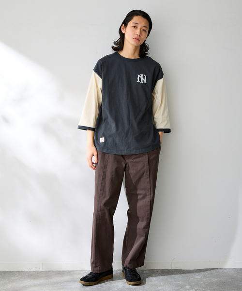 B.C STOCK(ベーセーストック)の「BASEBALL ロングスリーブTシャツ(Tシャツ/カットソー・メンズ・レッド/ネイビー/ブルー系その他/チャコールグレー・FREE)」の5枚目の写真