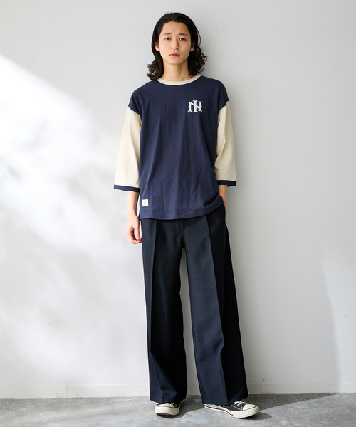 B.C STOCK(ベーセーストック)の「BASEBALL ロングスリーブTシャツ(Tシャツ/カットソー・メンズ・レッド/ネイビー/ブルー系その他/チャコールグレー・FREE)」の9枚目の写真