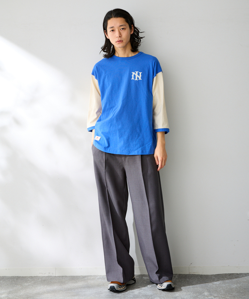 B.C STOCK(ベーセーストック)の「BASEBALL ロングスリーブTシャツ(Tシャツ/カットソー・メンズ・レッド/ネイビー/ブルー系その他/チャコールグレー・FREE)」の13枚目の写真
