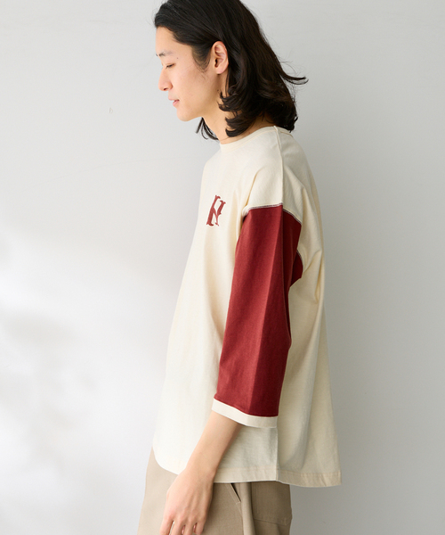 B.C STOCK(ベーセーストック)の「BASEBALL ロングスリーブTシャツ(Tシャツ/カットソー・メンズ・レッド/ネイビー/ブルー系その他/チャコールグレー・FREE)」の19枚目の写真