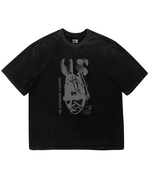 NAVYTEAM(ネイビーチーム)の「THE PAPERBACK MAGAZINE ピグメントダイング半袖Tシャツ(Tシャツ/カットソー・レディース・ブラック×グレー/ブラック×ホワイト・1/2/3)」の2枚目の写真