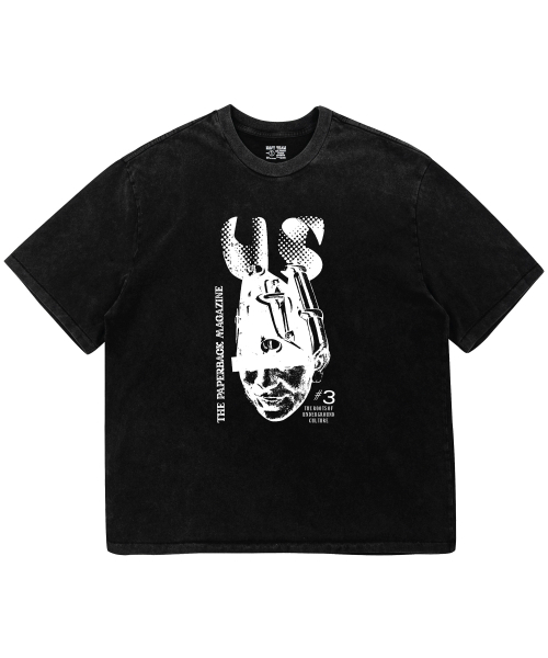 NAVYTEAM(ネイビーチーム)の「THE PAPERBACK MAGAZINE ピグメントダイング半袖Tシャツ(Tシャツ/カットソー・レディース・ブラック×グレー/ブラック×ホワイト・1/2/3)」の3枚目の写真