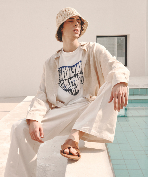 KNITTED（ニッティド）の「ヴィンテージハートTシャツ WHITE-BLUE（Tシャツ/カットソー・レディース・その他・MEDIUM/X-LARGE/LARGE）」の3枚目の写真