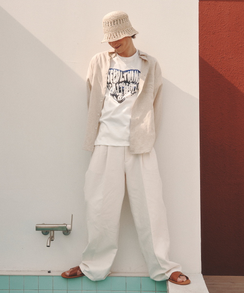 KNITTED（ニッティド）の「ヴィンテージハートTシャツ WHITE-BLUE（Tシャツ/カットソー・レディース・その他・MEDIUM/X-LARGE/LARGE）」の4枚目の写真