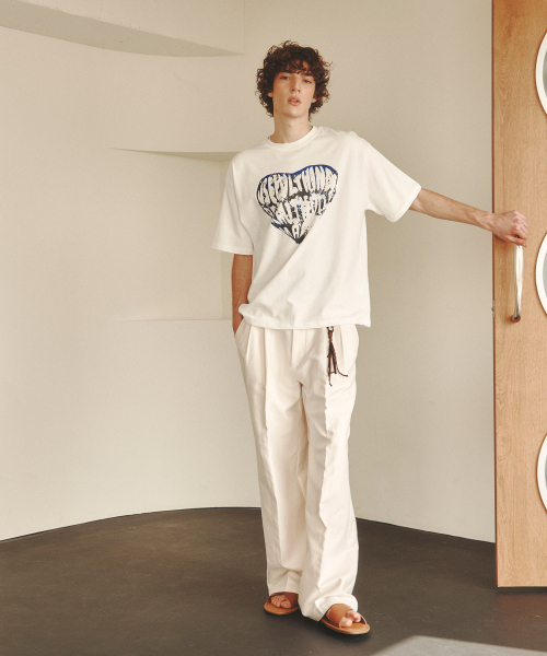 KNITTED（ニッティド）の「ヴィンテージハートTシャツ WHITE-BLUE（Tシャツ/カットソー・レディース・その他・MEDIUM/X-LARGE/LARGE）」の9枚目の写真