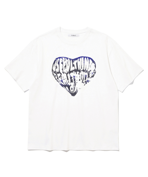 KNITTED（ニッティド）の「ヴィンテージハートTシャツ WHITE-BLUE（Tシャツ/カットソー・レディース・その他・MEDIUM/X-LARGE/LARGE）」の10枚目の写真