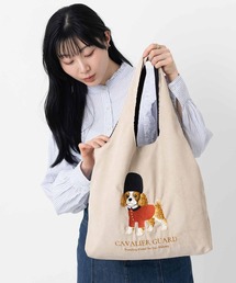 Jubilee 英国ロイヤル犬猫 刺繍 コーデュロイトートバッグ 限定デザイン
