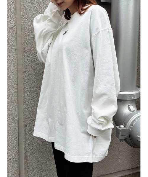 EGOIST（エゴイスト）の「フロント刺繍ユニセックスロンT（Tシャツ/カットソー・レディース・ホワイト/ブラック・FREE）」の12枚目の写真