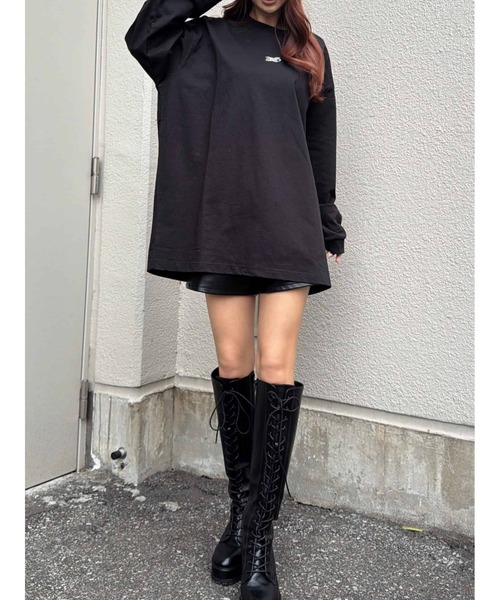 EGOIST（エゴイスト）の「フロント刺繍ユニセックスロンT（Tシャツ/カットソー・レディース・ホワイト/ブラック・FREE）」の15枚目の写真