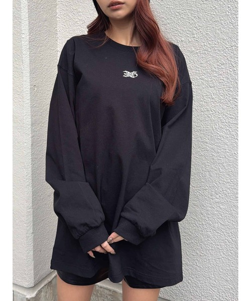 EGOIST（エゴイスト）の「フロント刺繍ユニセックスロンT（Tシャツ/カットソー・レディース・ホワイト/ブラック・FREE）」の17枚目の写真