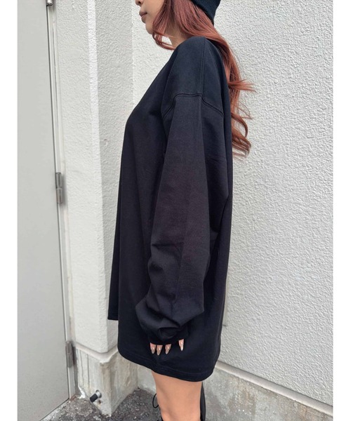 EGOIST（エゴイスト）の「フロント刺繍ユニセックスロンT（Tシャツ/カットソー・レディース・ホワイト/ブラック・FREE）」の9枚目の写真