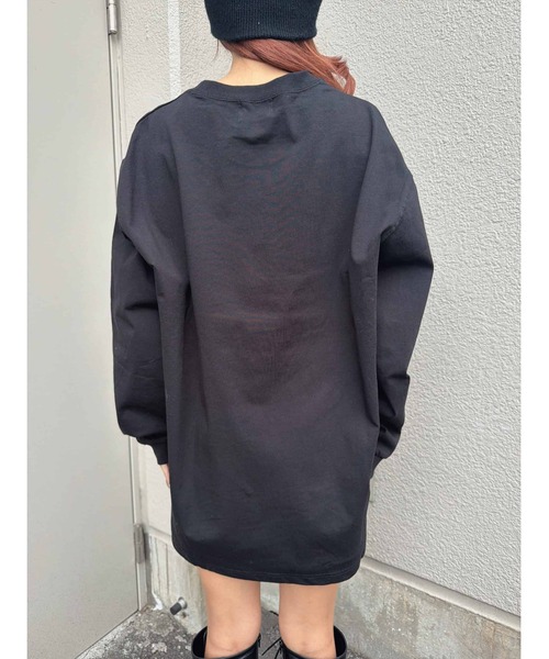 EGOIST（エゴイスト）の「フロント刺繍ユニセックスロンT（Tシャツ/カットソー・レディース・ホワイト/ブラック・FREE）」の10枚目の写真