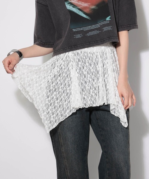 PAGEBOY（ページボーイ）の「イレヘムレイヤードワンピースノースリーブ（チュニック・レディース・オフホワイト/ブラック・FREE）」の9枚目の写真