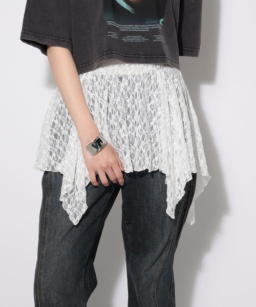 PAGEBOY（ページボーイ）の「イレヘムレイヤードワンピースノースリーブ（チュニック・レディース・オフホワイト/ブラック・FREE）」の10枚目の写真