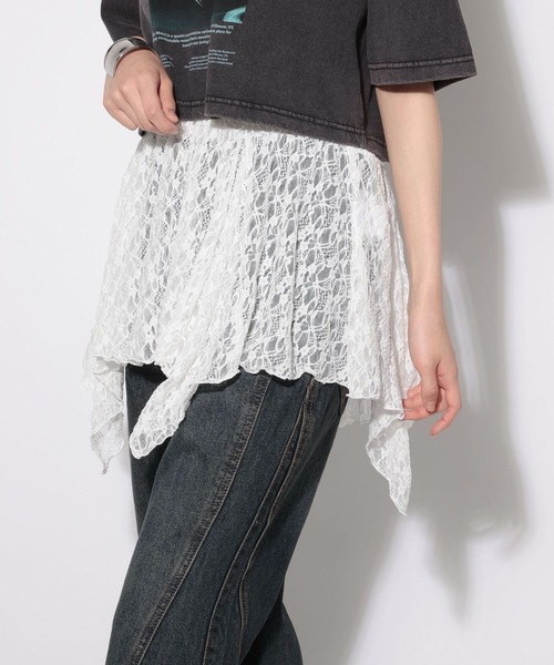 PAGEBOY（ページボーイ）の「イレヘムレイヤードワンピースノースリーブ（チュニック・レディース・オフホワイト/ブラック・FREE）」の11枚目の写真