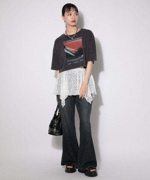 PAGEBOY（ページボーイ）の「イレヘムレイヤードワンピースノースリーブ（チュニック・レディース・オフホワイト/ブラック・FREE）」の5枚目の写真