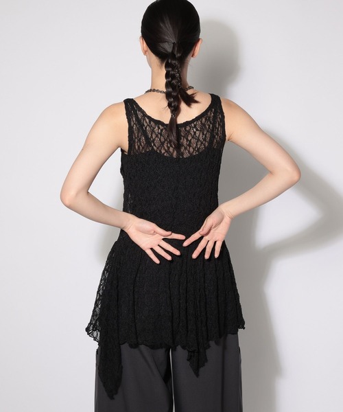 PAGEBOY（ページボーイ）の「イレヘムレイヤードワンピースノースリーブ（チュニック・レディース・オフホワイト/ブラック・FREE）」の21枚目の写真