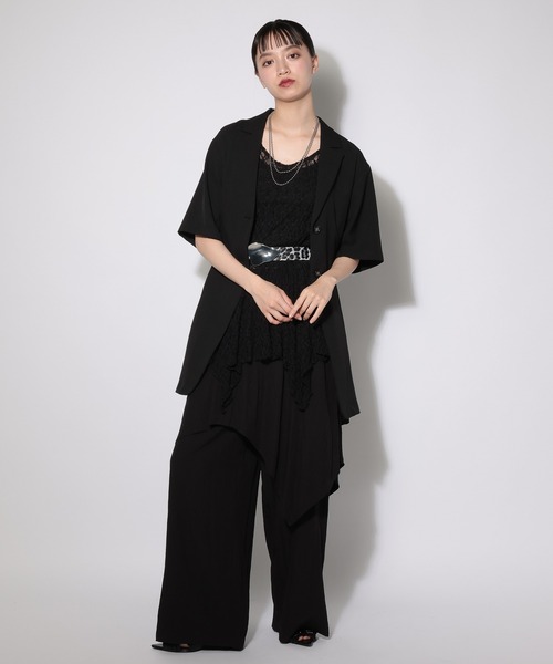 PAGEBOY（ページボーイ）の「イレヘムレイヤードワンピースノースリーブ（チュニック・レディース・オフホワイト/ブラック・FREE）」の12枚目の写真