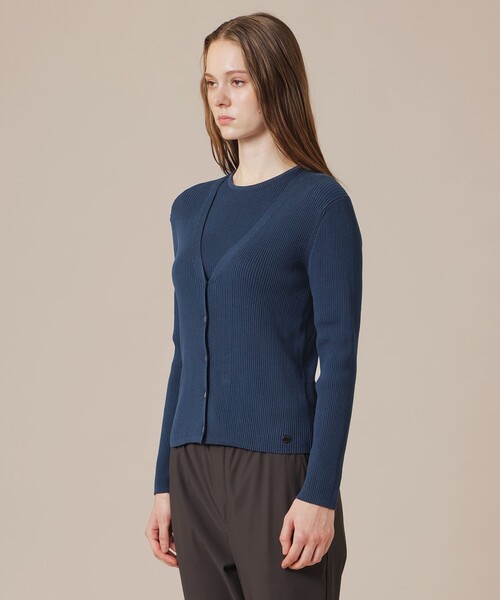 MACKINTOSH LONDON（マッキントッシュ ロンドン）の「【WEB・一部店舗限定】ハイツイストリブコットンカーディガン（カーディガン/ボレロ・レディース・イエロー/ネイビー/オフホワイト・38/40）」の5枚目の写真