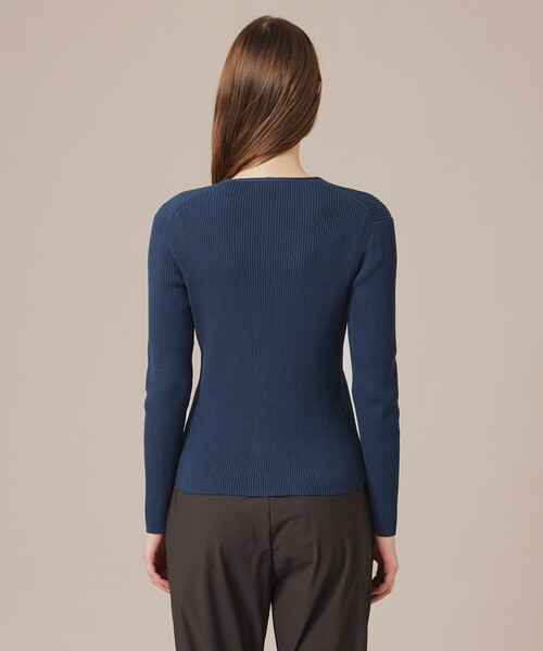 MACKINTOSH LONDON（マッキントッシュ ロンドン）の「【WEB・一部店舗限定】ハイツイストリブコットンカーディガン（カーディガン/ボレロ・レディース・イエロー/ネイビー/オフホワイト・38/40）」の6枚目の写真