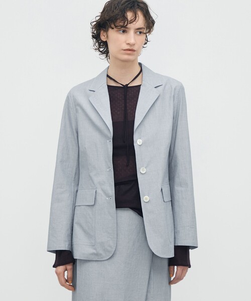 BACCA（バッカ）の「【WEB先行予約】ヘアライン スリーボタンジャケット（テーラードジャケット・レディース・グレー・36）」の3枚目の写真