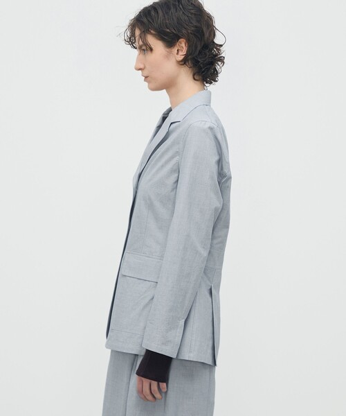 BACCA（バッカ）の「【WEB先行予約】ヘアライン スリーボタンジャケット（テーラードジャケット・レディース・グレー・36）」の4枚目の写真