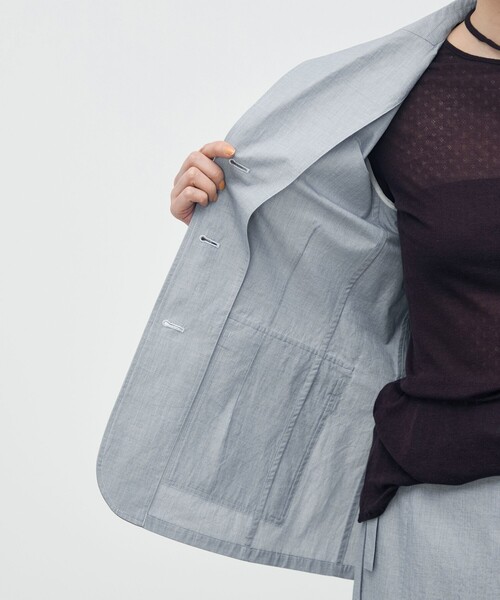BACCA（バッカ）の「【WEB先行予約】ヘアライン スリーボタンジャケット（テーラードジャケット・レディース・グレー・36）」の6枚目の写真
