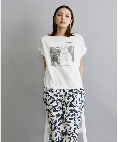 NICOLE white（ニコルホワイト）の「フォトデザインTシャツ（Tシャツ/カットソー・レディース・ライトグレー/オフホワイト・FREE）」の16枚目の写真