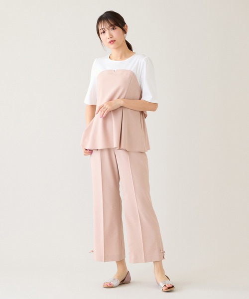 Rose Tiara(ローズティアラ)の「【UVカット/イージーケア/接触冷感】ワイドパンツ(その他パンツ・レディース・ブラック/ネイビー/ピンク・38/42/46)」の4枚目の写真