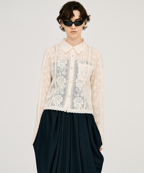 PRANK PROJECT(プランクプロジェクト)の「【2026Summer Pre-Order】クロシェレースシャツ / Crochet Lace Shirt(シャツ/ブラウス・レディース・ホワイト/ブラック・FREE)」の13枚目の写真