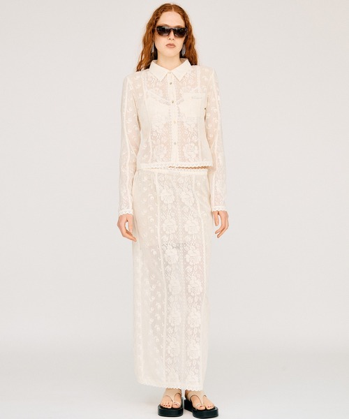 PRANK PROJECT(プランクプロジェクト)の「【2026Summer Pre-Order】クロシェレースシャツ / Crochet Lace Shirt(シャツ/ブラウス・レディース・ホワイト/ブラック・FREE)」の7枚目の写真